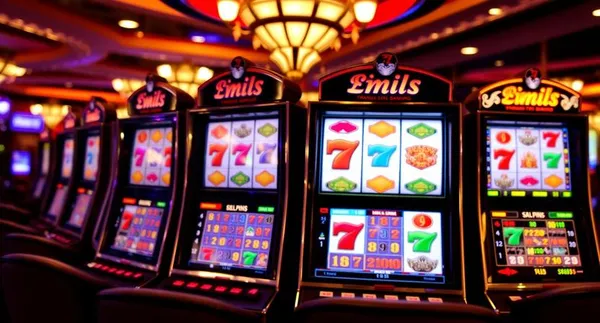 A close-up of colorful slot reels spinning with vibrant symbols and flashing lights, highlighting the dynamic atmosphere of BDKK online slots.